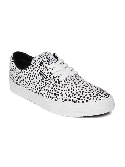 

Supra Men White & Black Cobalt Printed Sneakers