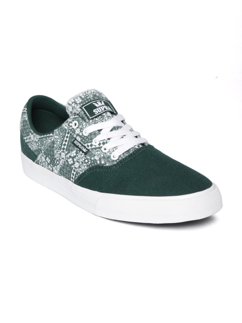

Supra Men Green & White Cobalt Printed Sneakers
