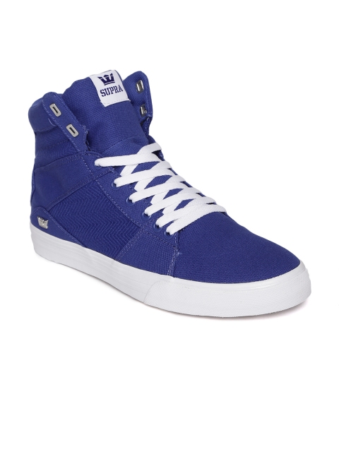 

Supra Men Blue Aluminum Solid Mid-Top Sneakers