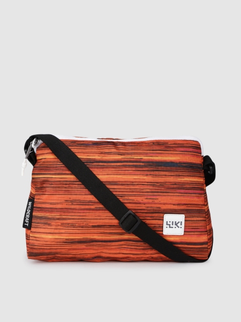 

Wildcraft Orange & Black Printed Sling Bag