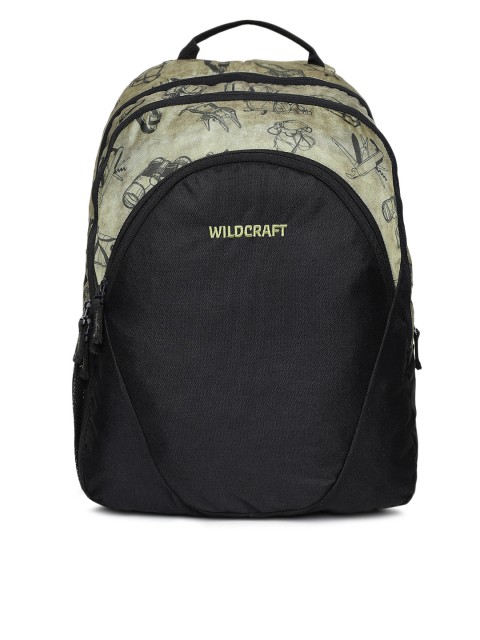 

Wildcraft Unisex Black & Beige Graphic Backpack