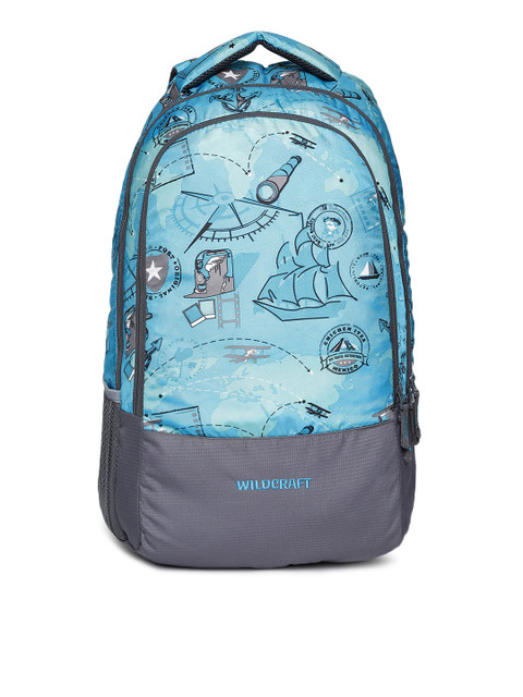 

Wildcraft Unisex Blue & Grey Graphic Backpack