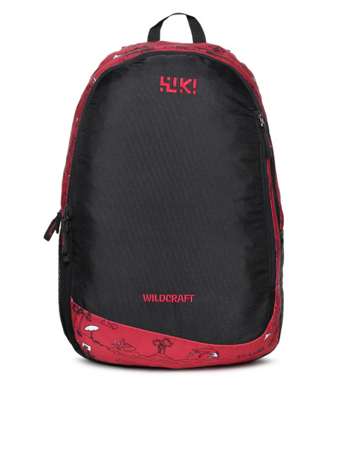 

Wildcraft Unisex Red & Black Colourblocked Backpack
