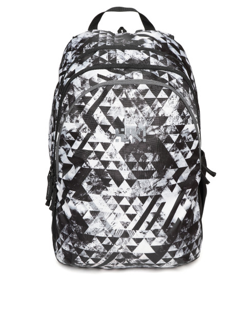 

Wildcraft Unisex Black & White Geometric Print Backpack