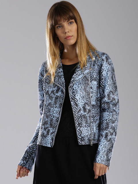 

Gas Grey Tyana Animal Print Biker Jacket