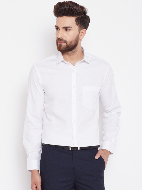 

Canary London Men White Slim Fit Solid Formal Shirt