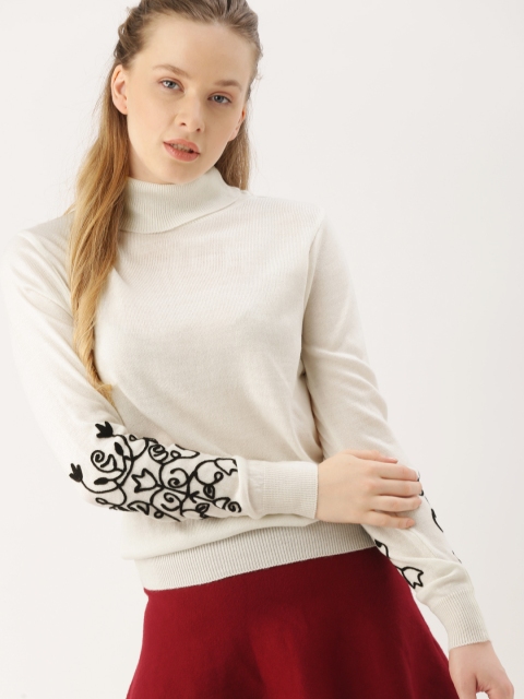 

DressBerry Women White Embroidered Sweater