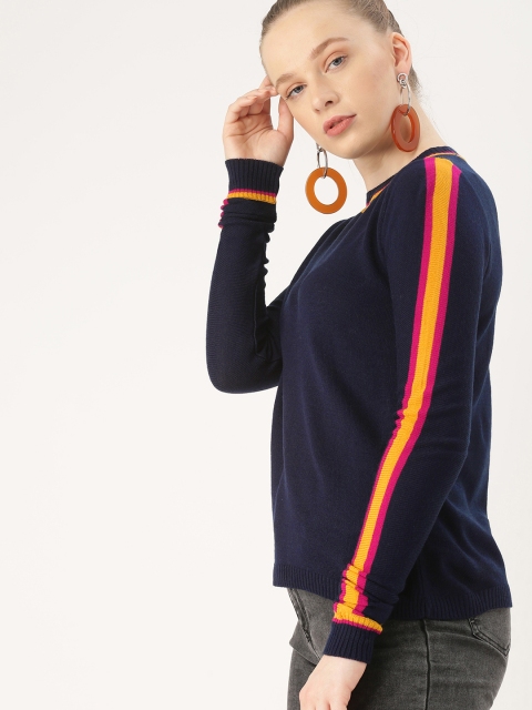 

DressBerry Women Navy Blue Solid Sweater