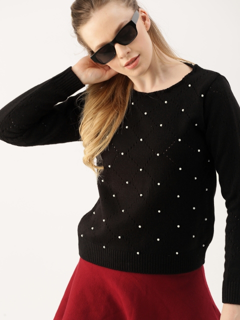 

DressBerry Women Black Embellished Sweater