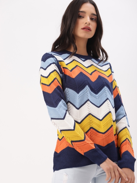 

DressBerry Women Multicoloured Self Design Sweater, Multi