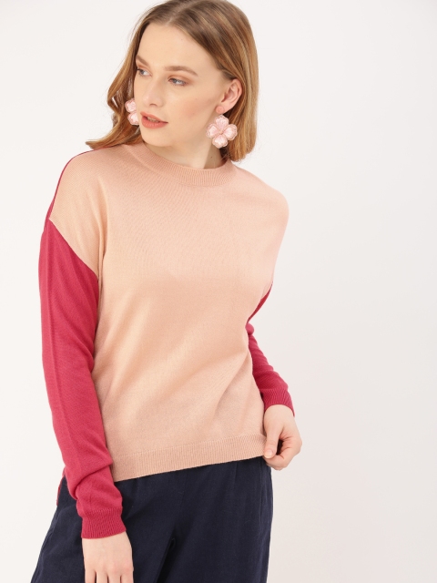

DressBerry Women Peach-Coloured Solid Sweater