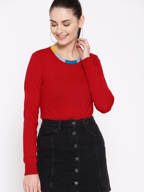 

DressBerry Women Red Solid Sweater