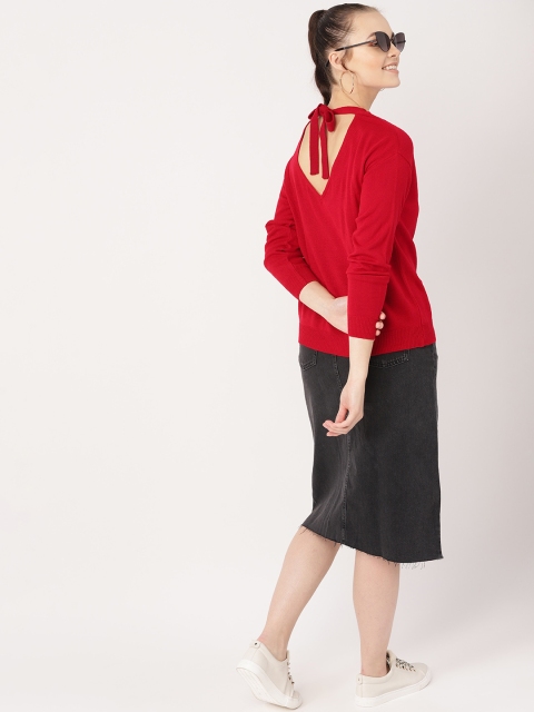 

DressBerry Women Red Solid Sweater