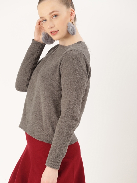 

DressBerry Women Grey Solid Sweater