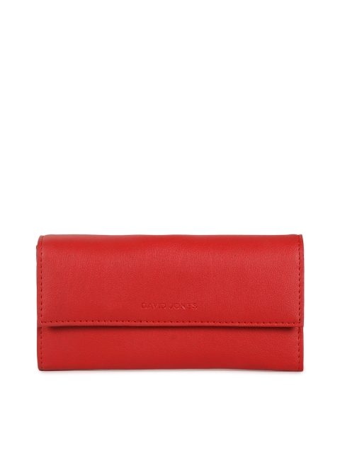

David Jones Women Red Solid Two Fold Wallet