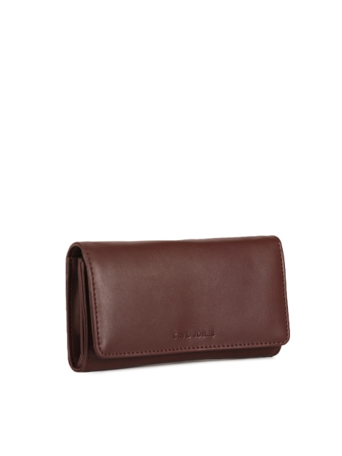 

David Jones Women Maroon Solid Two Fold Wallet