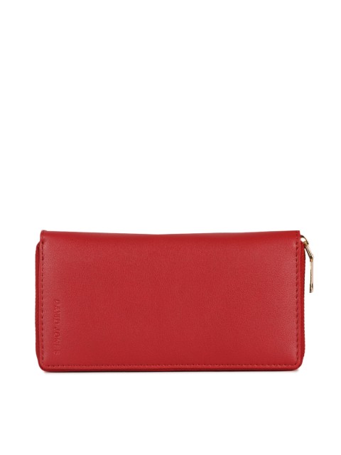 

David Jones Women Red Solid Zip Around Fold Wallet