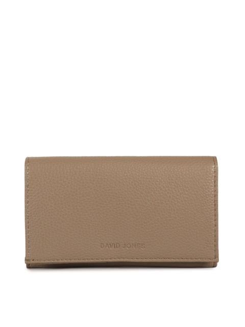 

David Jones Women Beige Solid Two Fold Wallet