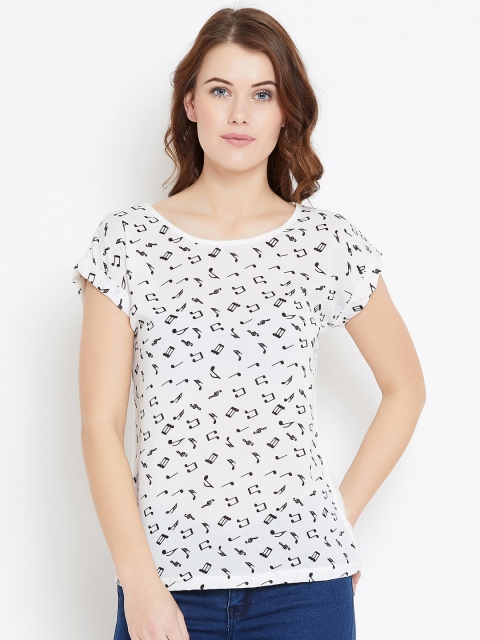 

U&F Women White Printed Top