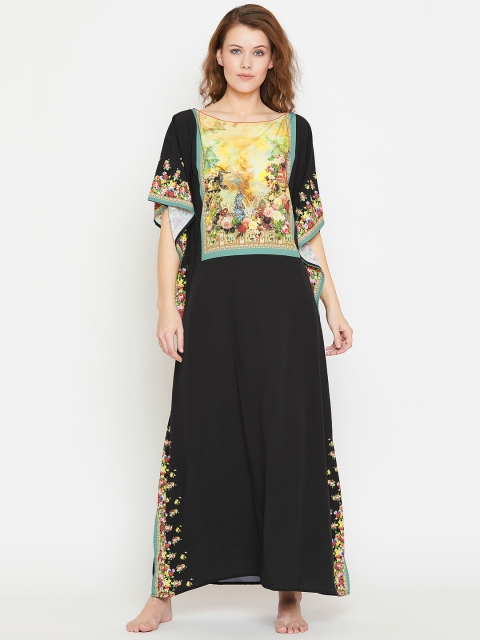 

The Kaftan Company Black & Yellow Printed Maxi Kaftan Nightdress LW_PY_ANDROMEDA21