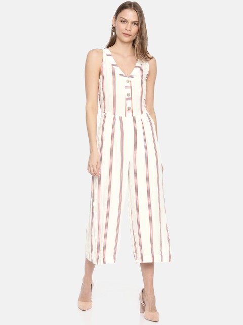 

Vero Moda Women White & Red Striped Culotte Jumpsuit