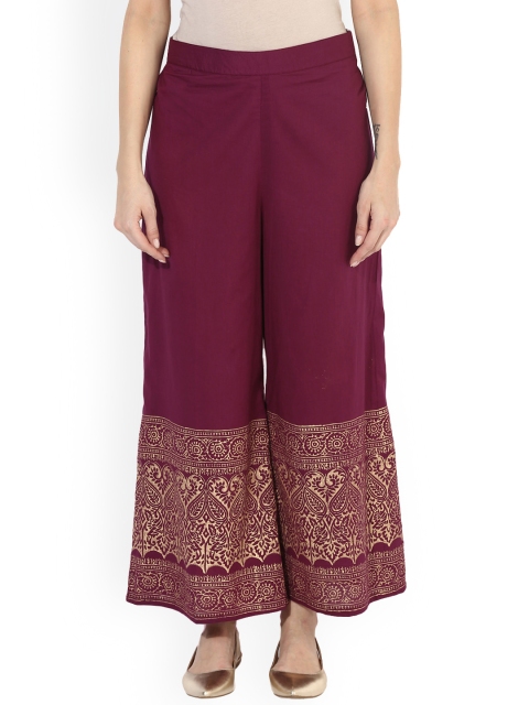 

MBE Wine Printed Palazzo, Maroon