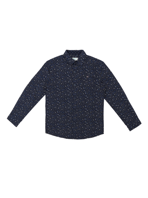 

Pantaloons Junior Boys Blue Regular Fit Printed Casual Shirt