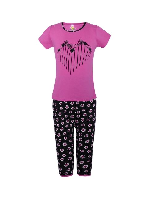 

Punkster Girls Pink Printed Night suit 13188