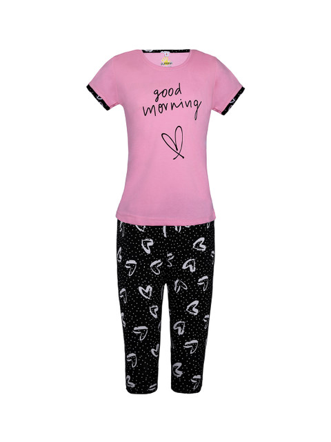 

Punkster Girls Pink Printed Night suit 13189