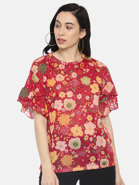 

Vero Moda Women Red Printed Top