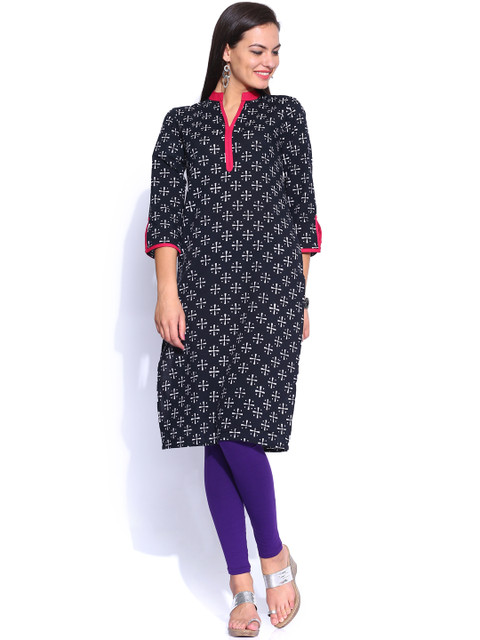 

Vishudh Black Printed Kurta