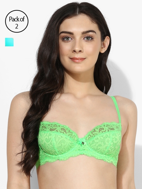 

Candyskin Women Pack of Two Lightly Padded Bras 7177306-1-7177576-1, Green