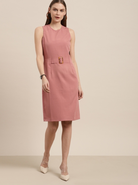 

her by invictus Women Pink Solid Sheath Dress