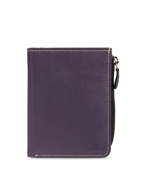 

Aditi Wasan Women Purple Solid Zip Around Wallet
