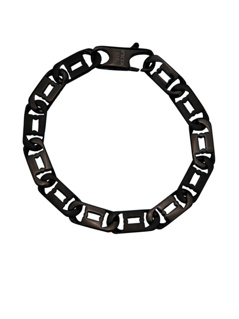 

Inox Jewelry Black Stainless Steel Link Bracelet