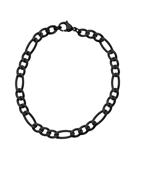 

Inox Jewelry Black Stainless Steel Figaro Chain Bracelet