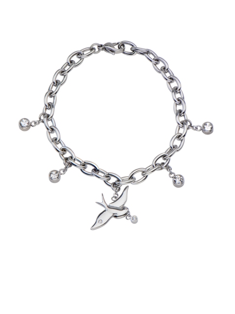 

Inox Jewelry Silver-Toned Stainless Steel Charm Bracelet