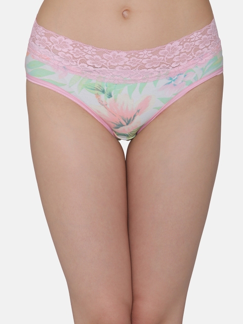 

Clovia Women Pink & Off-White Printed Hipster Briefs PN3200A22XL