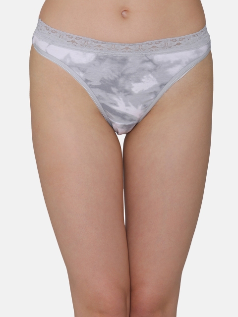 

Clovia Women Grey & White Printed Hipster Briefs PN3178P01