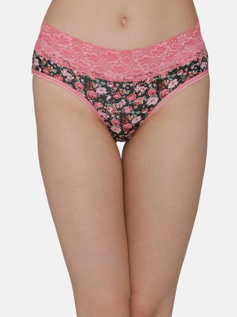 

Clovia Women Pink & Black Printed Hipster Briefs PN3200P22XL