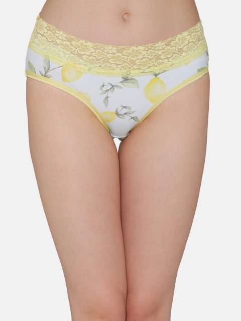 

Clovia Women Blue & Yellow Printed Hipster Briefs PN3195P03XL