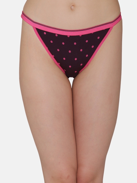

Clovia Women Purple & Pink Printed Bikini Briefs PN3156P15XL
