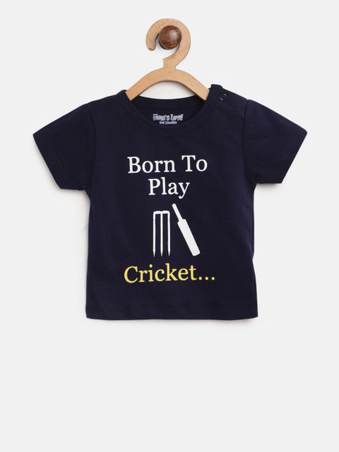 

Moms Love Boys Navy Blue Printed Round Neck T-shirt