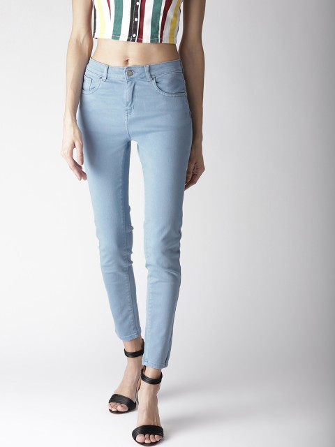 

Madame Women Blue Skinny Fit Mid-Rise Clean Look Cropped Stretchable Jeans