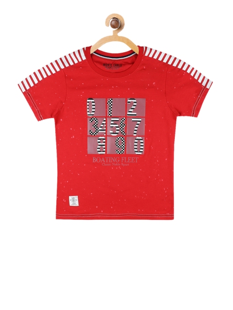 

Monte Carlo Boys Red Printed Round Neck T-shirt