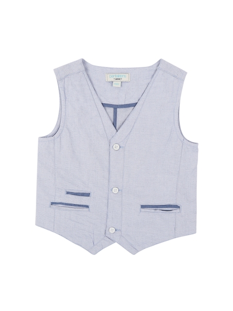 

Pantaloons Junior Boys Blue Solid Woven Pure Cotton Waistcoat
