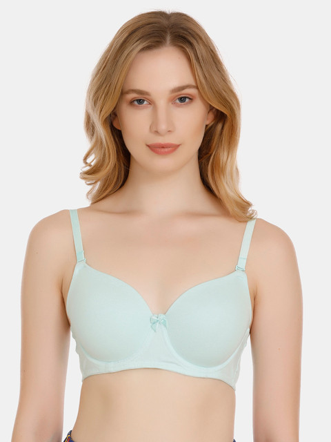 

Zivame Blue Solid Underwired Lightly Padded T-shirt Bra ZI1456FASHABLUE