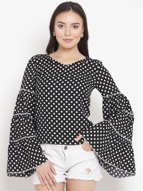 

Abiti Bella Women Black & White Printed Printed Top