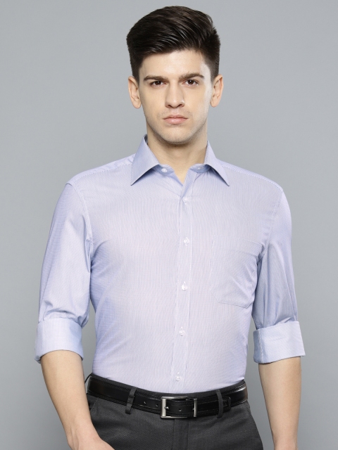 

Louis Philippe Men Blue Regular Fit Self Design Formal Shirt