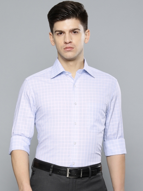 

Louis Philippe Men Blue Regular Fit Checked Formal Shirt